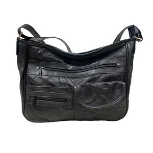 Black genuine leather purse